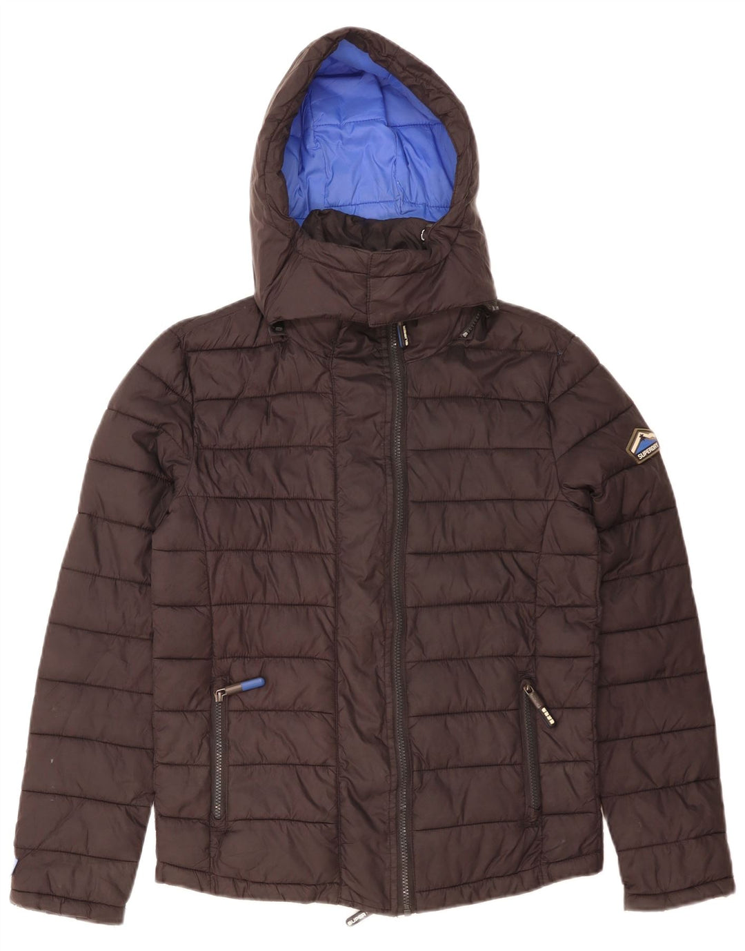 Superdry Ανδρικό μπουφάν με κουκούλα UK 36 Small Black Nylon