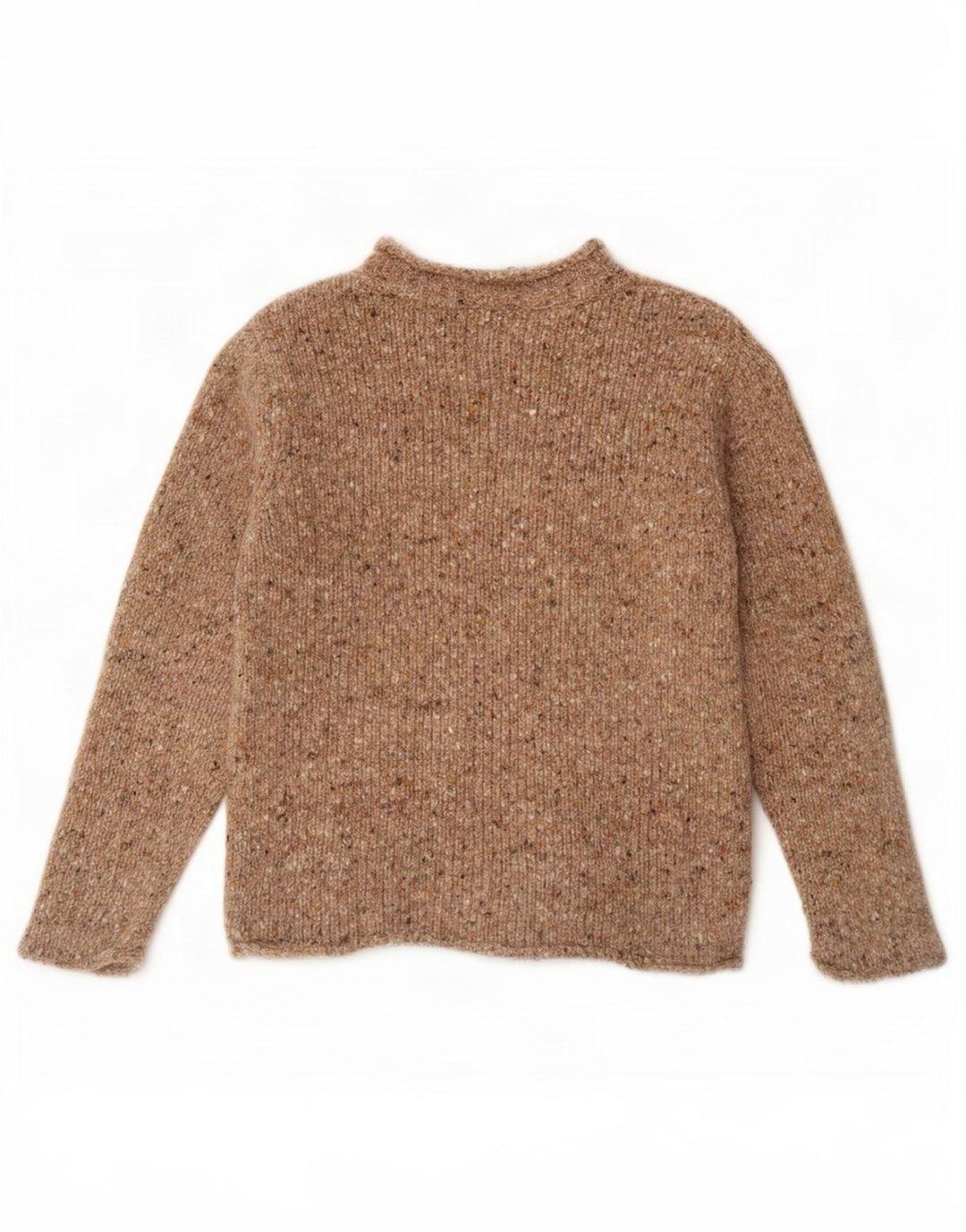 Γυναικείο πουλόβερ Aran με λαιμό χελώνα UK 10 Small Beige Flecked