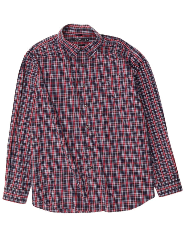 Ανδρικό πουκάμισο Nautica 2XL Navy Blue Check Cotton