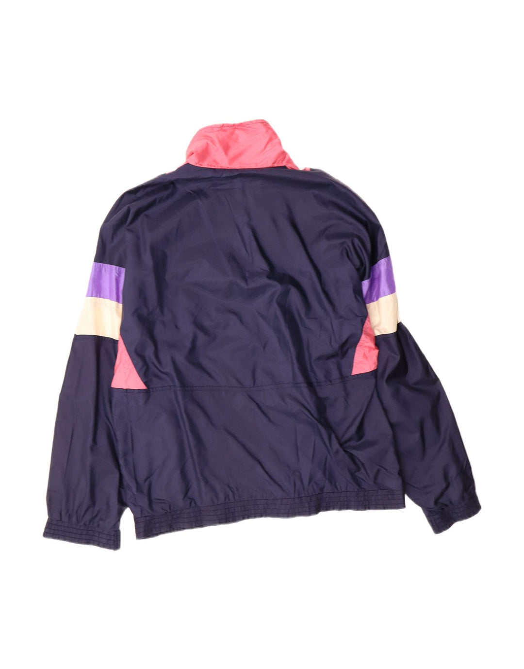 LEOPARD Mens Tracksuit Top Jacket Medium Navy Blue Colourblock Nylon
