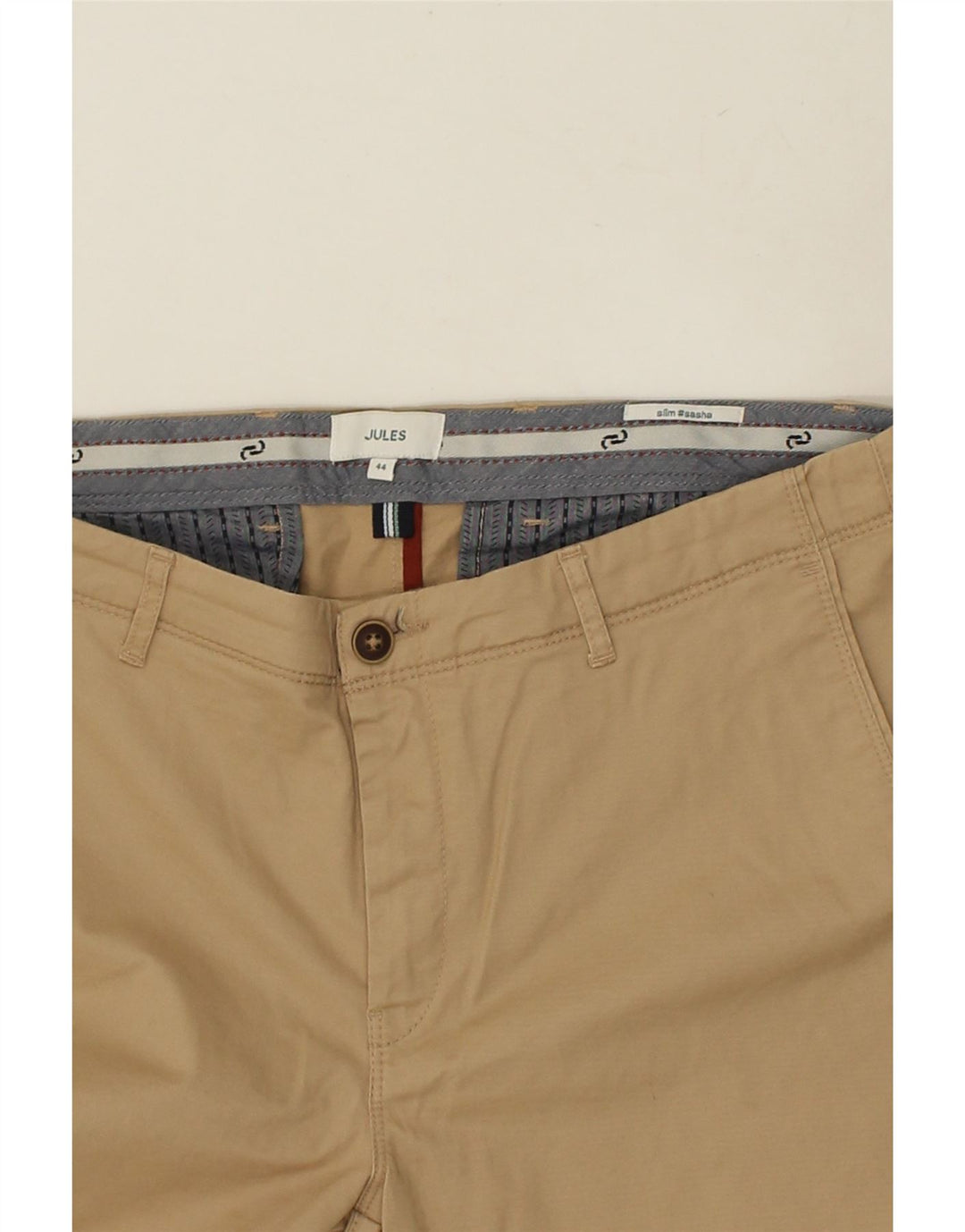 JULES Womens Sasha Slim Chino Trousers EU 44 XL W36 L30 Beige Cotton | Vintage Jules | Thrift | Second-Hand Jules | Used Clothing | Messina Hembry 