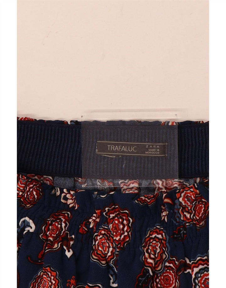 Zara Γυναικεία Μίνι Φούστα Medium W28 Navy Blue Floral