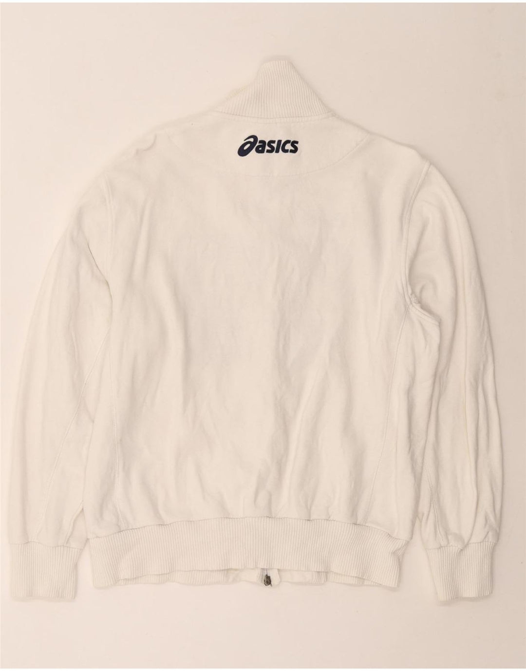 Ανδρική φόρμα γυμναστικής γραφική ASICS Top Jacket XL Λευκό βαμβακερό