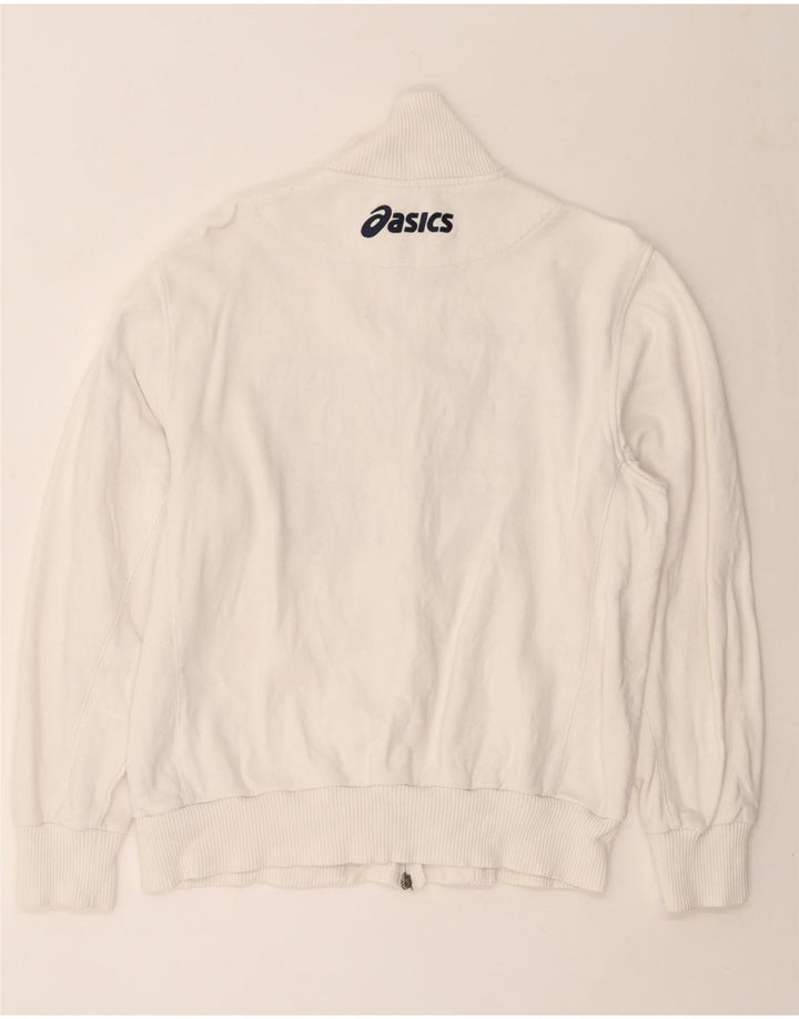 Ανδρική φόρμα γυμναστικής γραφική ASICS Top Jacket XL Λευκό βαμβακερό