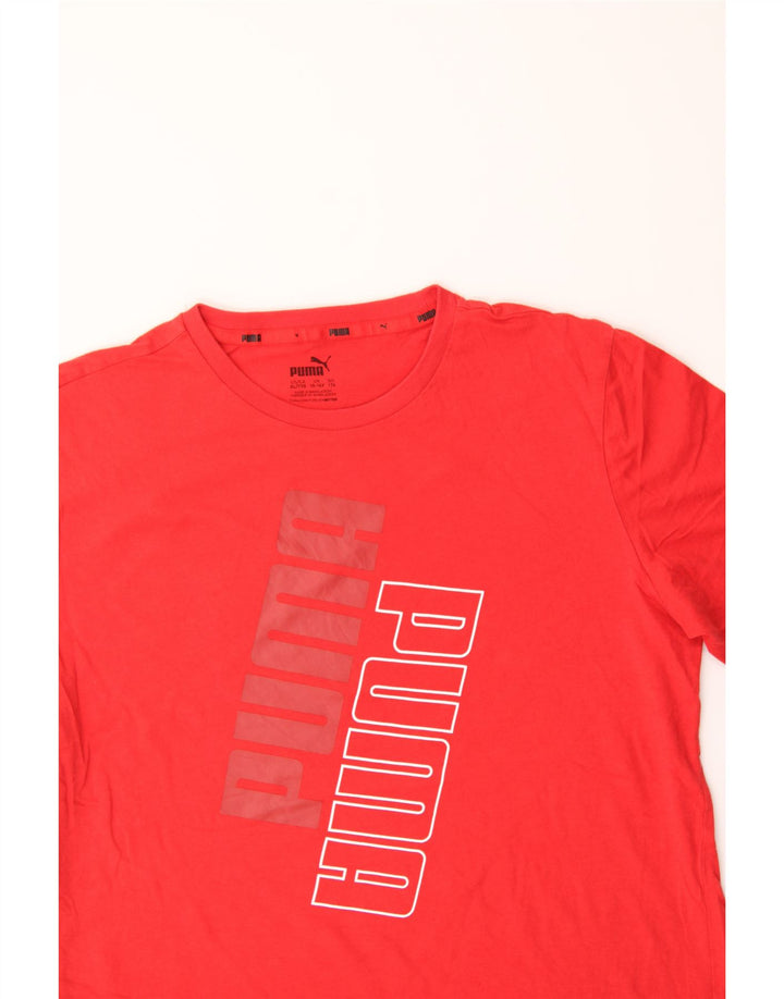 PUMA Boys Graphic T-Shirt Top 15-16 Years Red Vintage Puma and Second-Hand Puma from Messina Hembry 