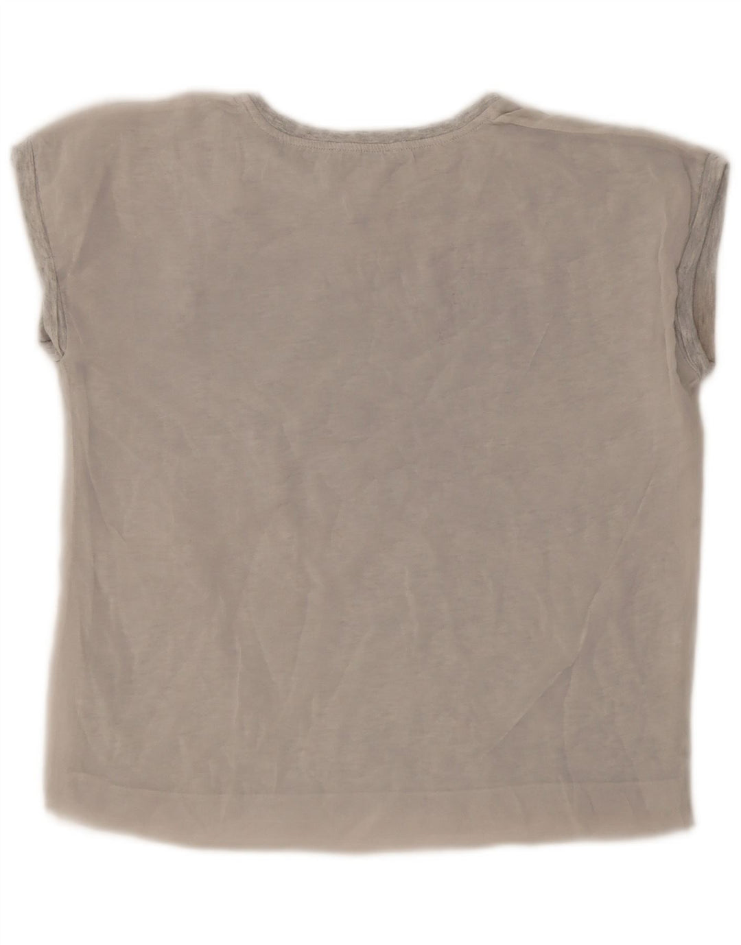 Zara Γυναικείο γραφικό T-Shirt Top UK 10 Small Grey Polyester