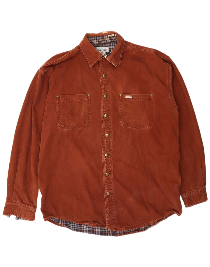 Ανδρικό πουκάμισο Carhartt Ξυλοκόπος μεγάλο καφέ βαμβακερό