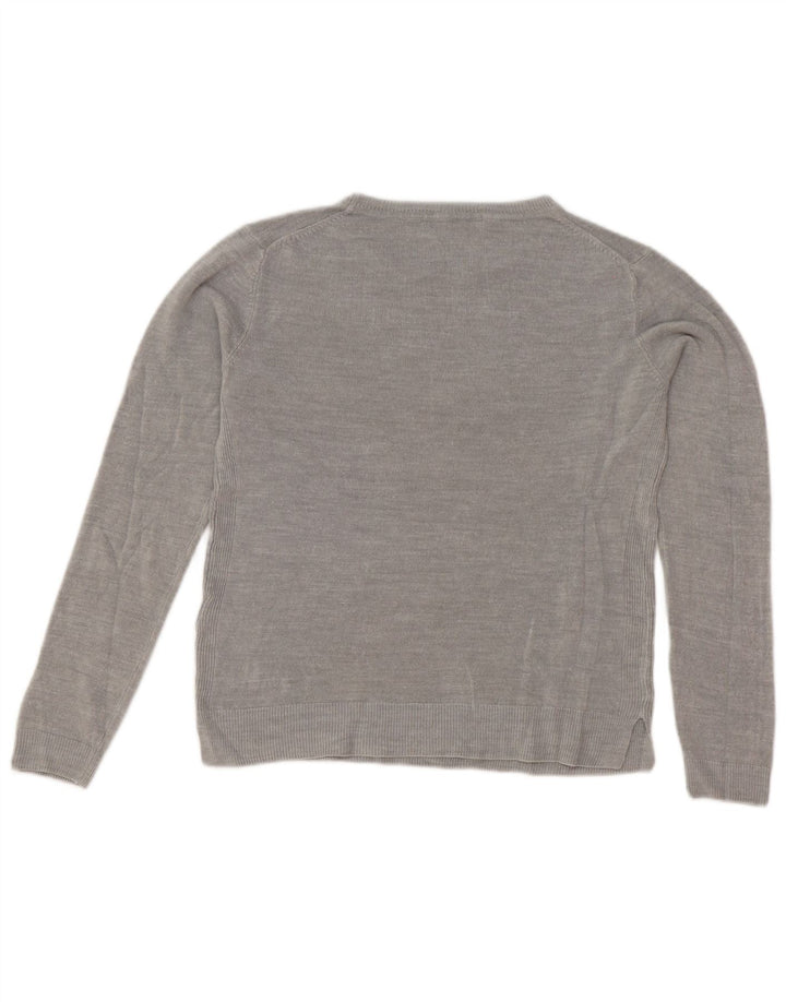 Marks & Spencer Γυναικείο πουλόβερ Crop Crew Neck Jumper UK 10 Small Grey
