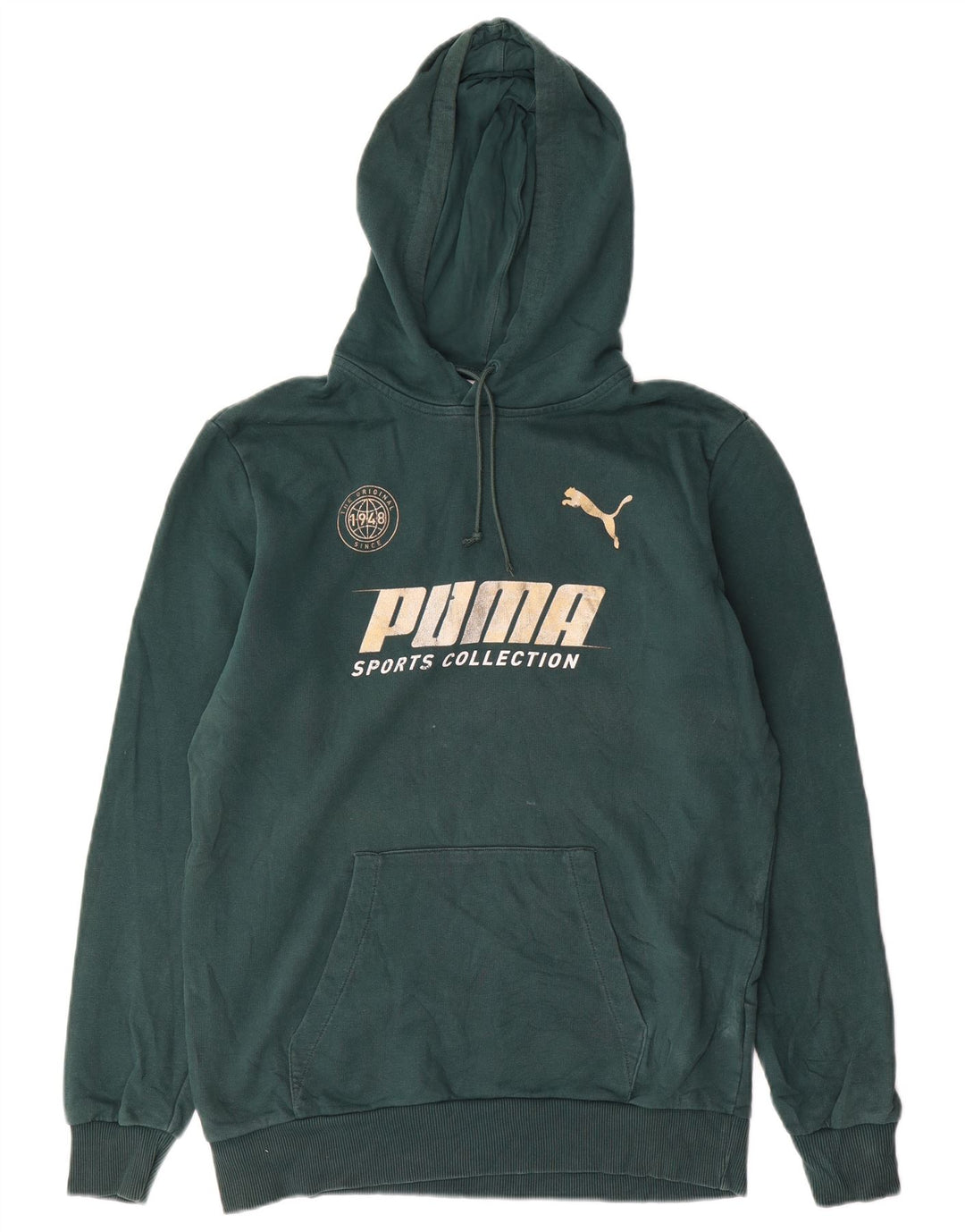 Ανδρικό γραφικό κουκούλα Puma, μεσαίο πράσινο βαμβακερό