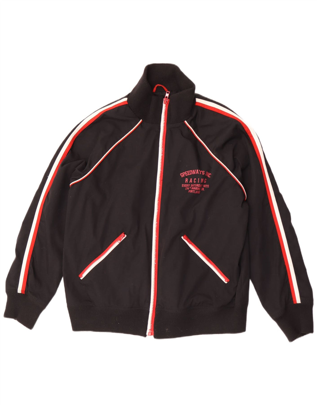Jack & Jones Mens Graphic Bomber Jacket UK 42 XL Black Polyester