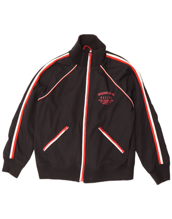 Jack & Jones Mens Graphic Bomber Jacket UK 42 XL Black Polyester