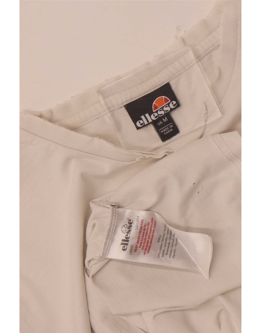 Ανδρικό γραφικό μπλουζάκι Ellesse Top Medium White Colourblock Βαμβακερό