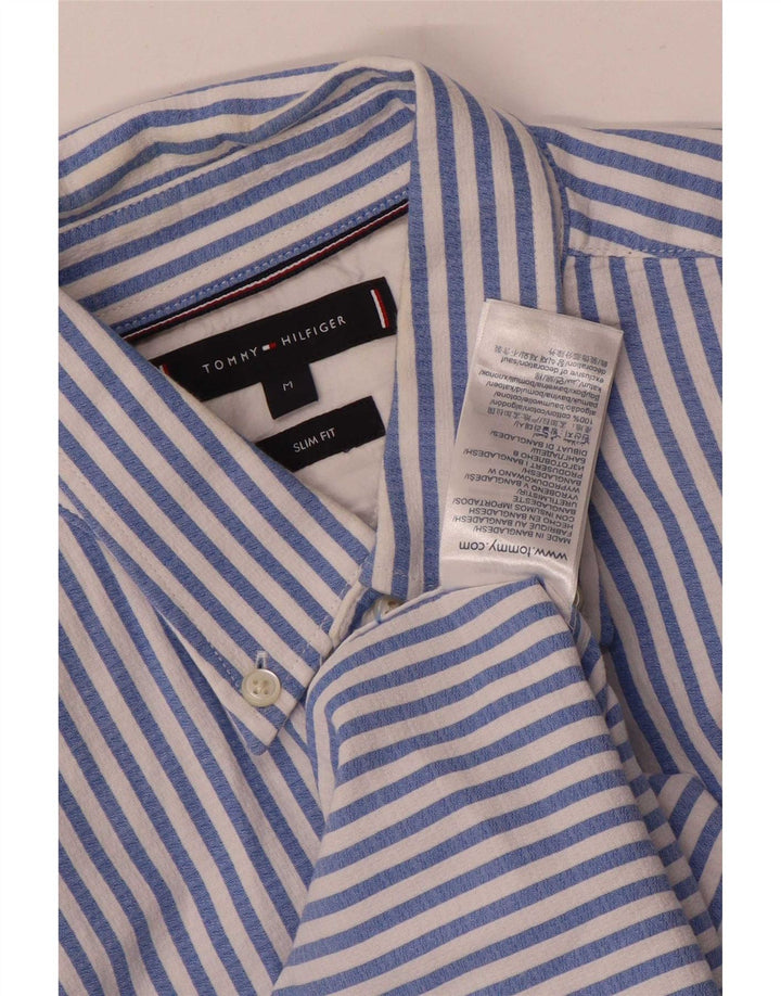 Ανδρικό πουκάμισο Tommy Hilfiger Slim Fit Βαμβακερό μεσαίο μπλε ριγέ