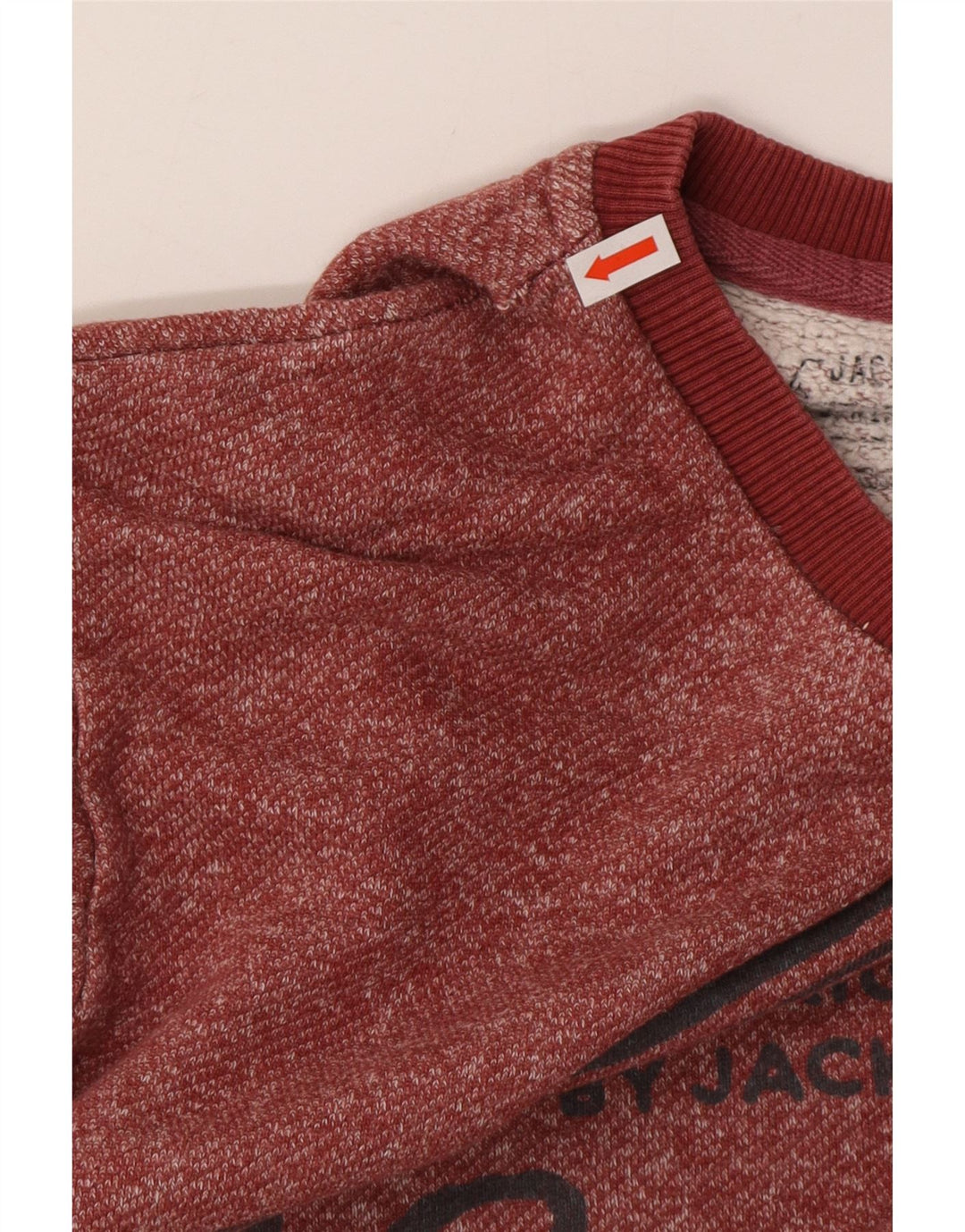 Ανδρικό γραφικό φούτερ Jack & Jones, μεσαίο μπορντό, βαμβακερό