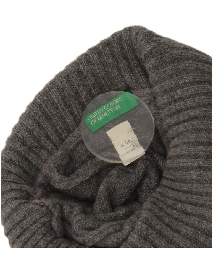Γυναικείο πουλόβερ Benetton με ρολό λαιμόκοψη UK 14 Medium Grey