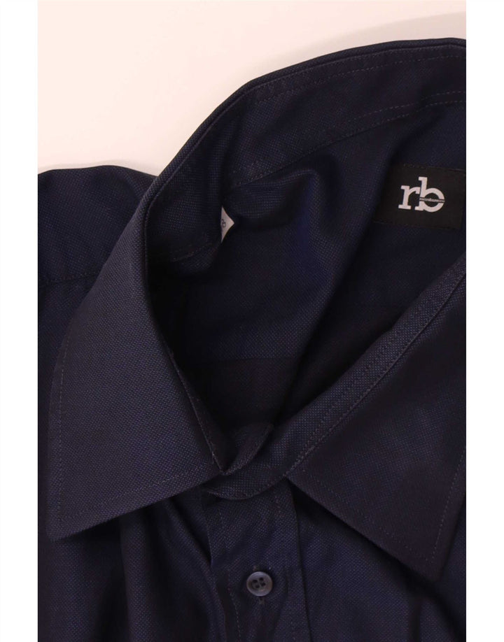 Ανδρικό πουκάμισο Roccobarocco 48 2XL Βαμβακερό Navy Blue