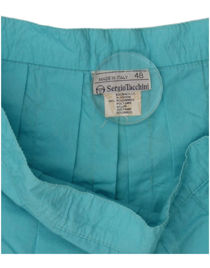 Sergio Tacchini Γυναικεία Μίνι Πλισέ Φούστα W28 Μεσαίο Μπλε Βαμβακερό