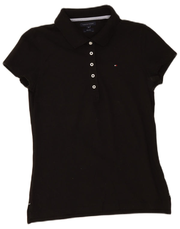 Tommy Hilfiger Γυναικείο Slim Fit Polo Shirt UK 12 Medium Black