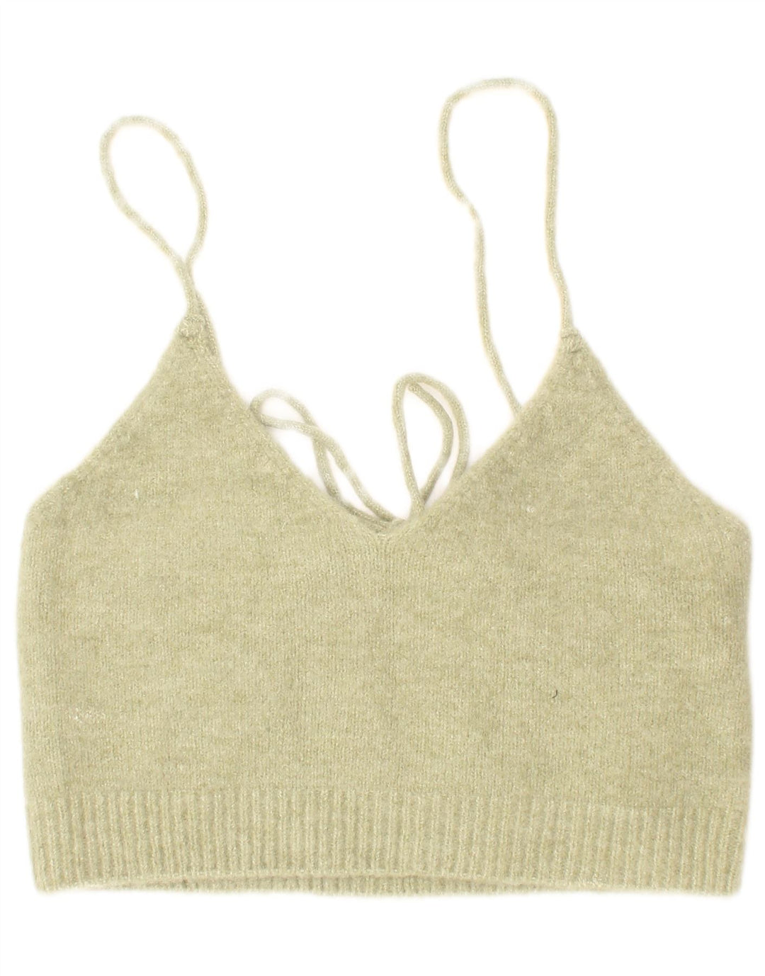 Zara Γυναικείο Knit Crop Top Μικρό Πράσινο Ακρυλικό