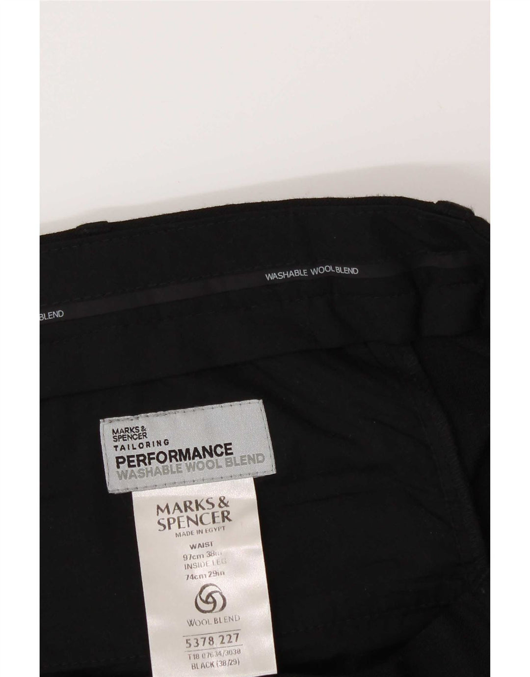 Marks & Spencer Ανδρικό παντελόνι με καρφίτσα W38 L29 Μαύρο πολυεστέρα