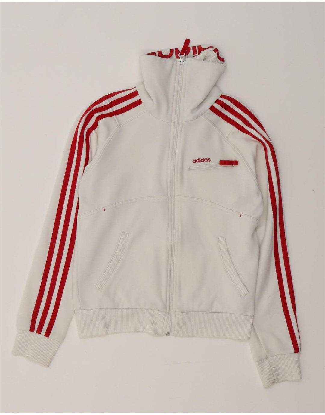 Κορίτσια αθλητική φόρμα ADIDAS Top Jacket 13-14 ετών Λευκό βαμβακερό