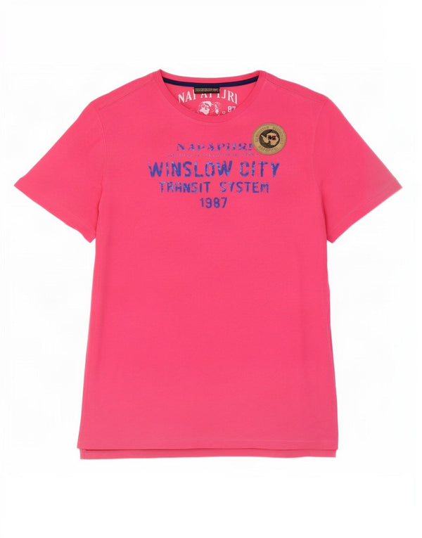 Ανδρικό γραφικό T-Shirt Napapijri Top Large Pink