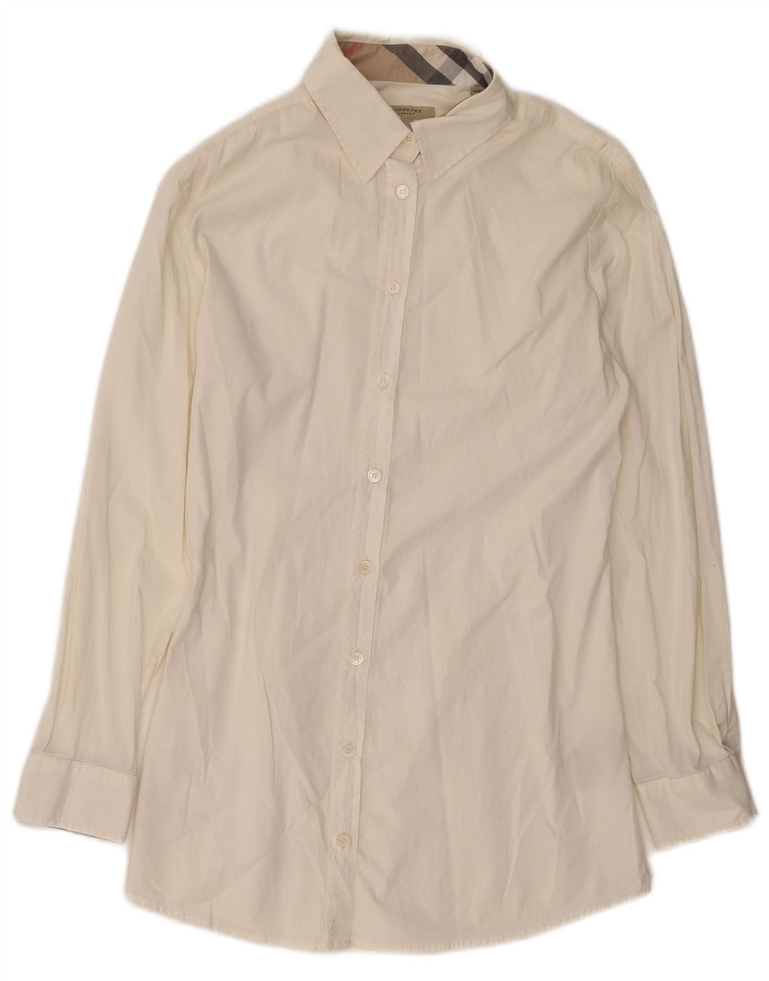 Γυναικείο πουκάμισο BURBERRY UK 16 Large Off White Βαμβακερό
