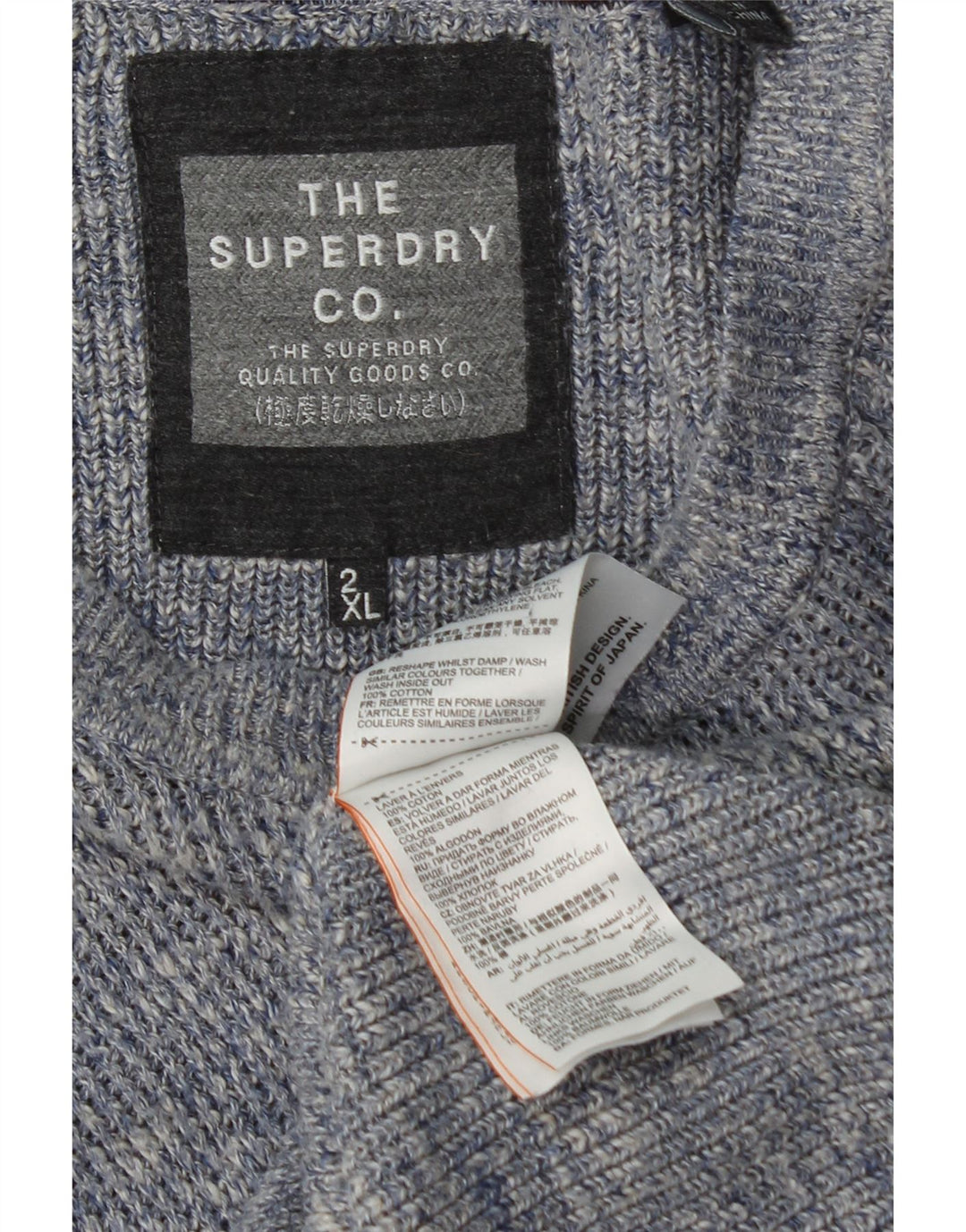 Γυναικείο SUPERDRY Longline Boat Neck Jumper UK 20 2XL Blue Cotton