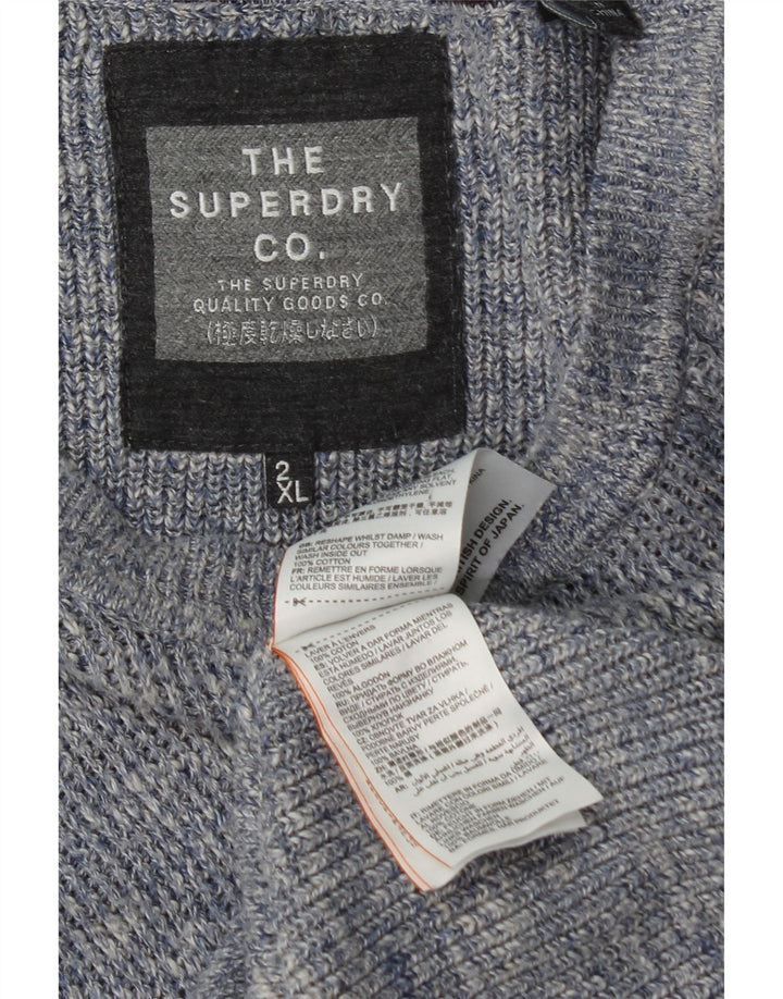 Γυναικείο SUPERDRY Longline Boat Neck Jumper UK 20 2XL Blue Cotton