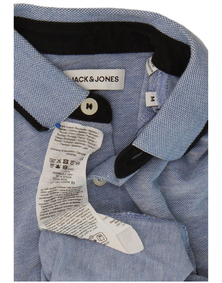 Ανδρικό μπλουζάκι πόλο Jack & Jones από μεσαίο μπλε βαμβακερό