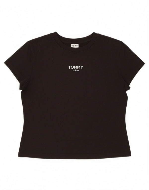 Γυναικείο γραφικό μπλουζάκι Tommy Hilfiger Top UK 18 XL Μαύρο βαμβακερό
