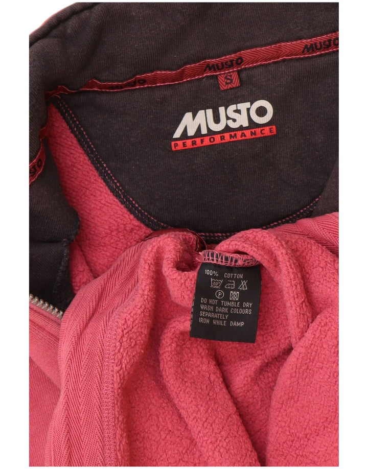 Ανδρικό φούτερ Musto Performance με φερμουάρ, ροζ βαμβακερό