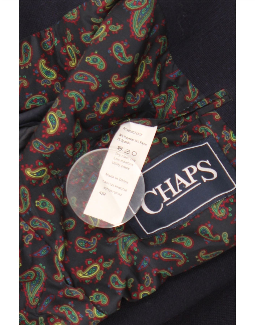 Chaps Ανδρικό σακάκι σακάκι με 2 κουμπιά UK 42 XL Navy Blue Polyester