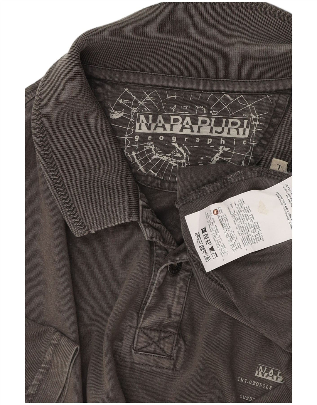 Ανδρικό πουκάμισο πόλο NAPAPIJRI μεγάλο γκρι βαμβακερό