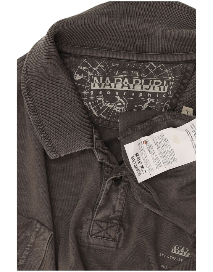 Ανδρικό πουκάμισο πόλο NAPAPIJRI μεγάλο γκρι βαμβακερό