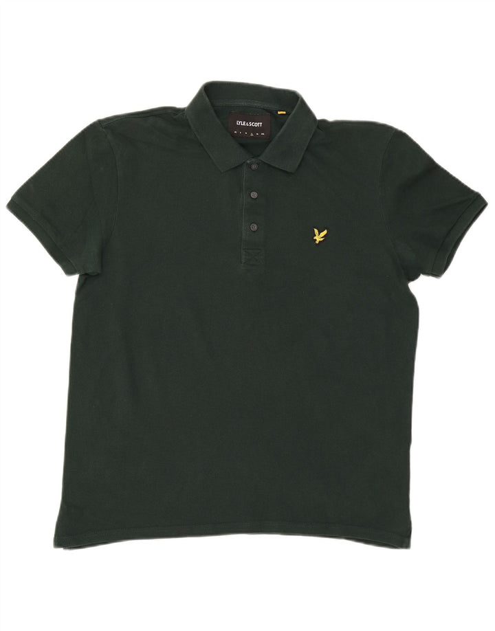 Ανδρικό πουκάμισο πόλο Lyle & Scott, μεγάλο πράσινο βαμβακερό