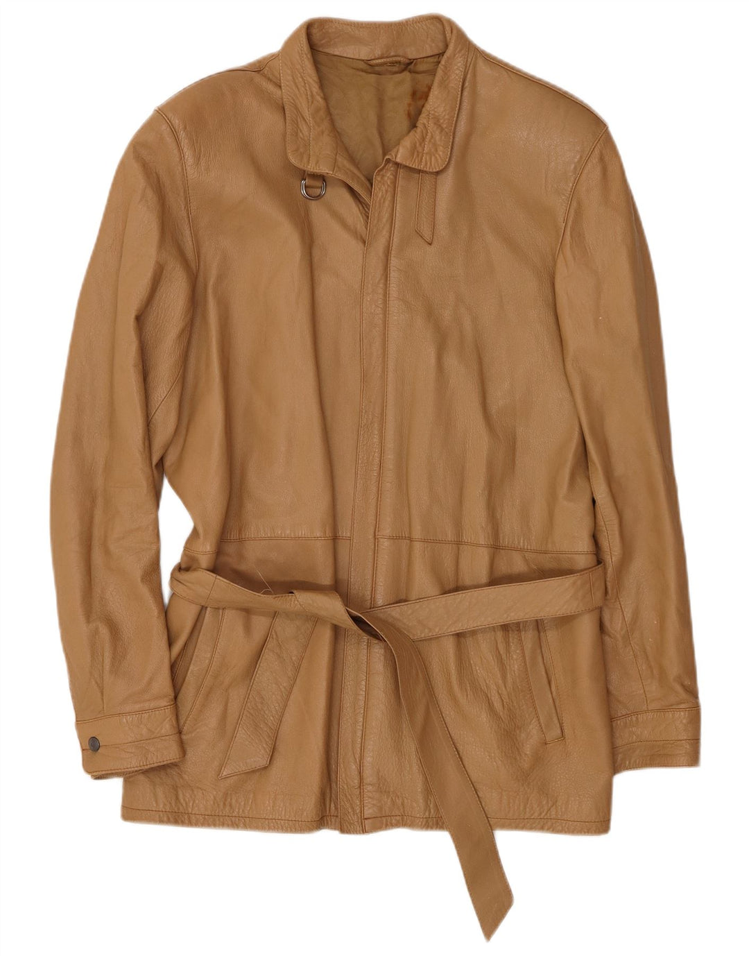 VINTAGE Γυναικείο Δερμάτινο Μπουφάν IT 46 Μεγάλο Καφέ