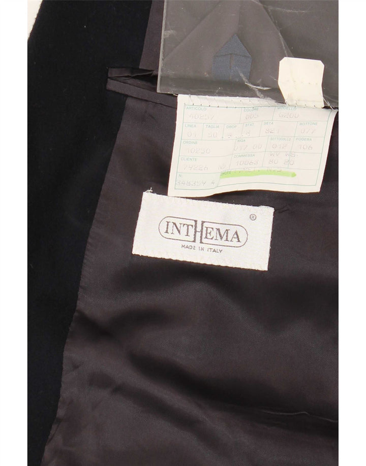 Vintage Ανδρικό μπουφάν 2 κουμπιών σακάκι IT 50 Μεγάλο Μαλλί Navy Blue