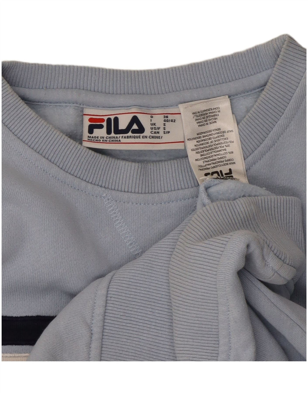 Γυναικείο φούτερ μεγάλου μεγέθους FILA Jumper UK 10 Small Blue Colourblock