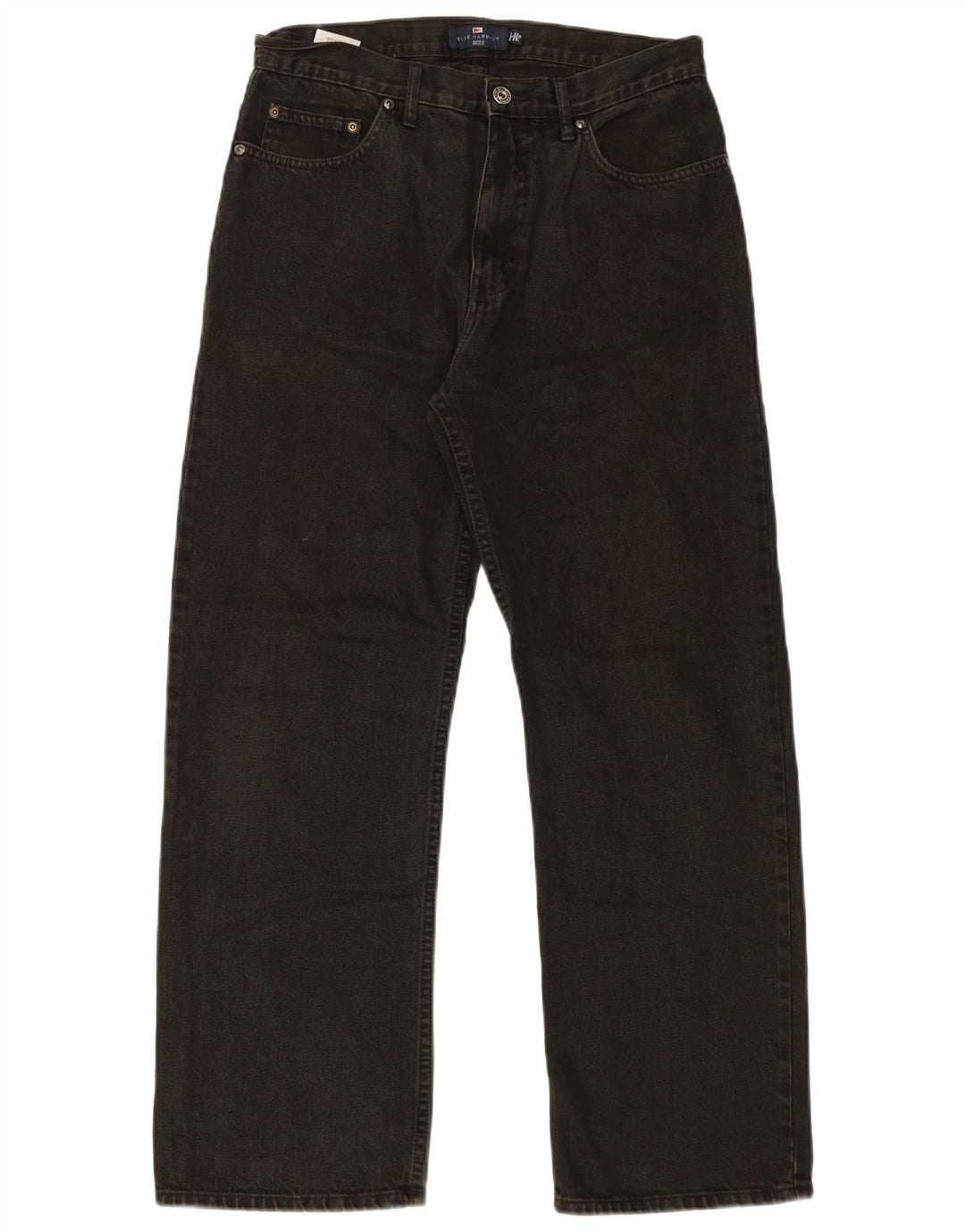 Marks & Spencer Ανδρικό Μπλε Harbor Straight Jeans W32 L29 Μαύρο βαμβακερό
