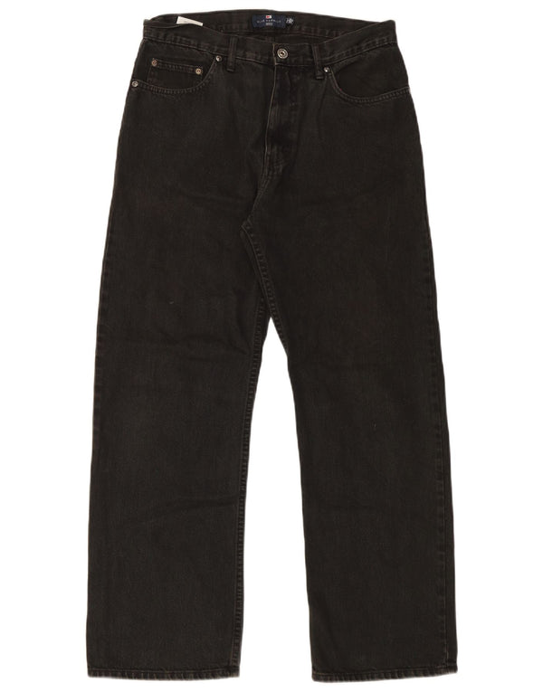 Marks & Spencer Ανδρικό Μπλε Harbor Straight Jeans W32 L29 Μαύρο βαμβακερό