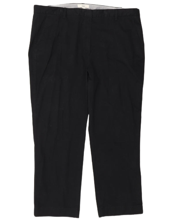 Marks & Spencer Γυναικείο ίσιο παντελόνι Chino UK 22 3XL W44 L30 μαύρο
