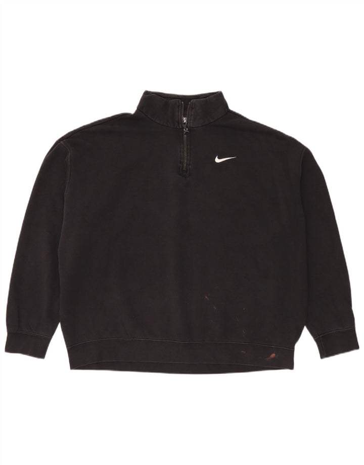 Γυναικείο φούτερ Nike 1/4 με φερμουάρ, Jumper UK 10 μικρό βαμβακερό μαύρο