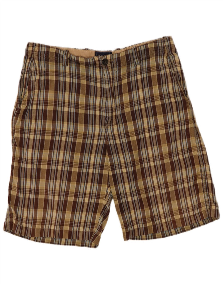 Ανδρικό σορτς Chino Izod W36 Large Green Check Cotton