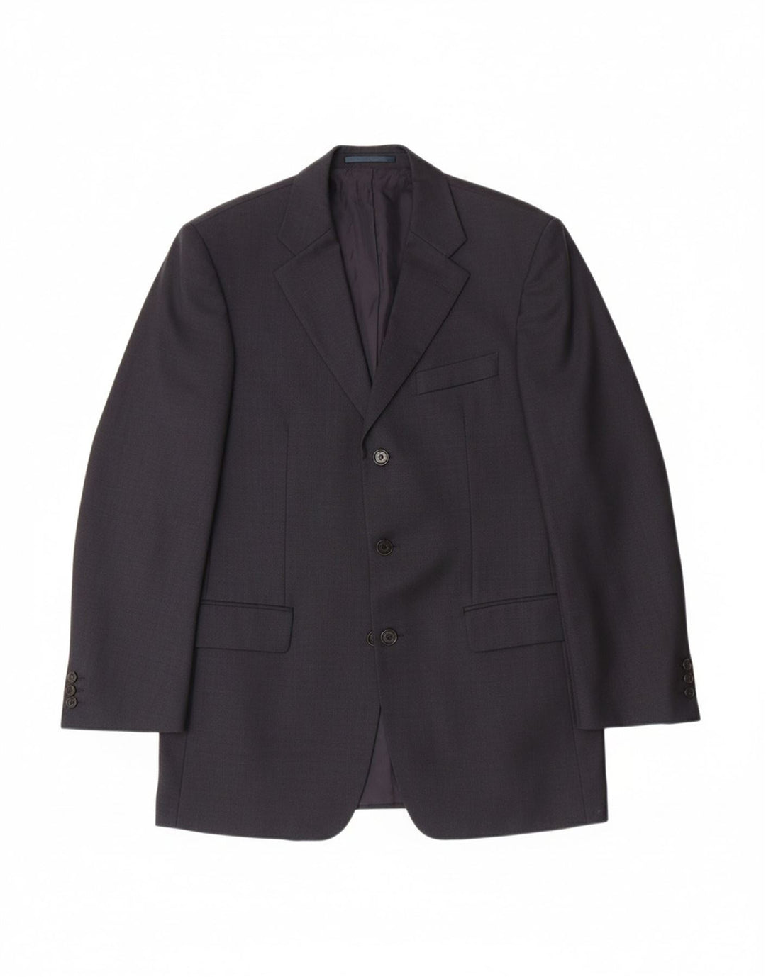 HUGO BOSS Mens 3 Button Blazer Jacket Size 94 Medium Navy Blue Virgin Wool
