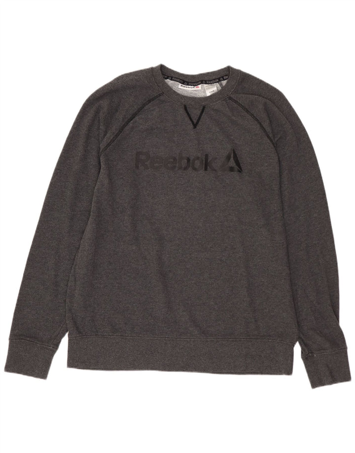 Ανδρικό γραφικό φούτερ REEBOK Jumper Μεσαίο γκρι βαμβακερό