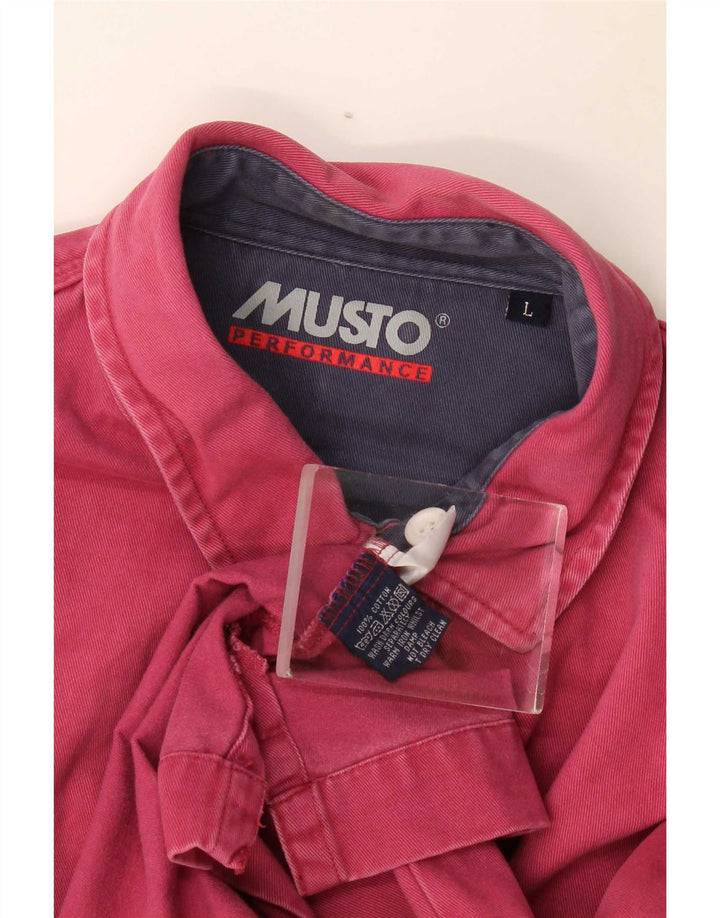 Ανδρικό πουλόβερ Musto πουκάμισο μεγάλο κόκκινο ριγέ βαμβακερό