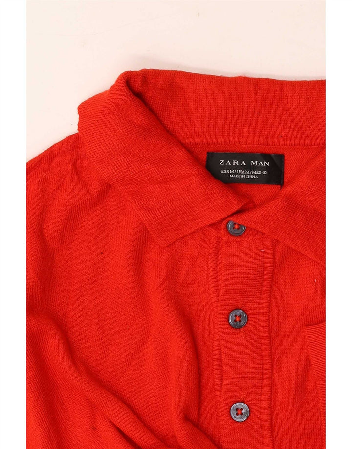 Zara Ανδρικό Πόλο Μπλουζάκι Μεσαίο Κόκκινο
