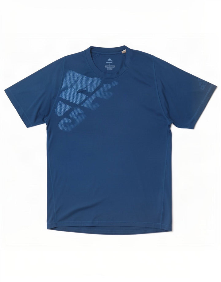 Ανδρικό γραφικό T-Shirt Adidas Climalite Top Large Blue