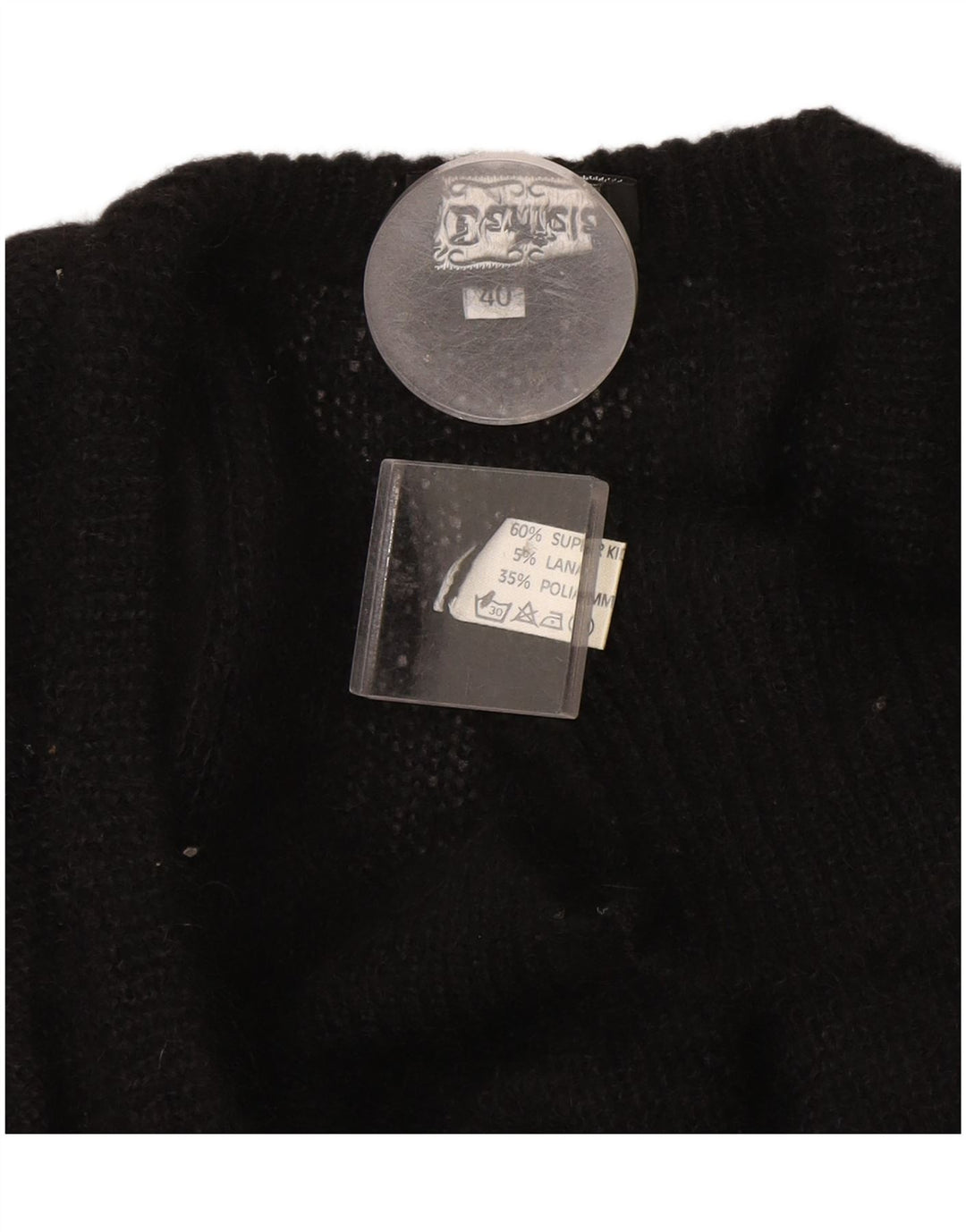 Vintage γυναικείο πουλόβερ με ζακέτα EU 40 Medium Black Mohair
